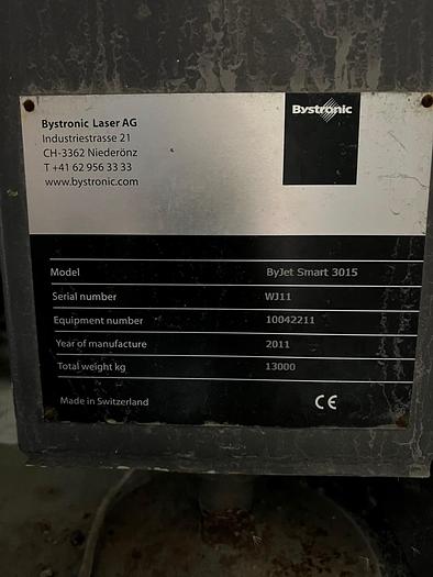 Used 2011 Bystronic ByJet-Smart-3015 Dual Head CNC Waterjet