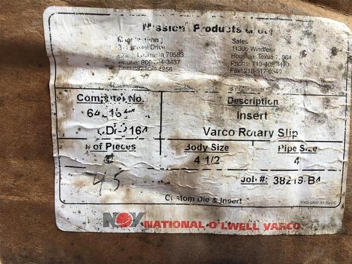 Used Varco NOV Mission Rotary Slip Insert 4-1/2 - 4 Custom Die & Insert