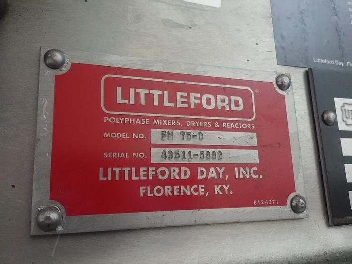 Used LITTLEFORD MODEL FM-75-D – MIXER/DRYER –  S/S – JACKETED (#9670)