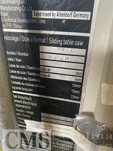 Used 2006 Altendorf WA8 Sliding Table Saw