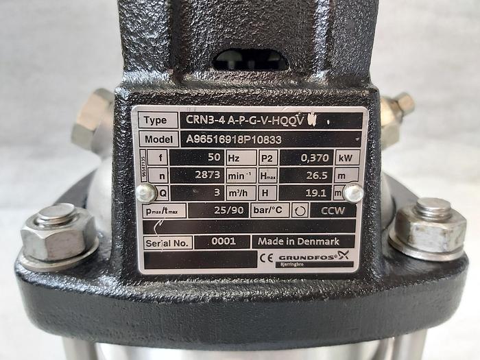Usado Bomba centrífuga, CRN3-4 A-P-G-V-HQQV, 26,1m, 3,0m3/h, Grundfos, usada - revisada