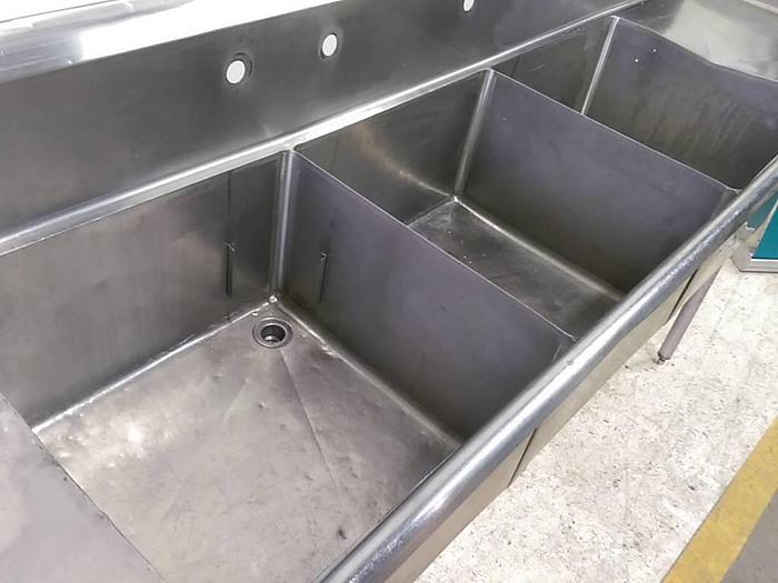 Used Stainless Steel 3-Compartment Sink