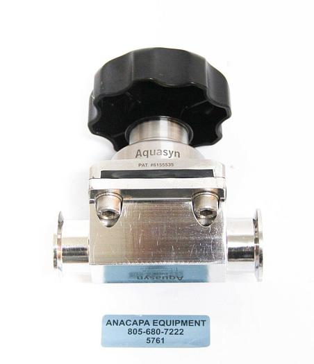 Used Aquasyn 316LSS 061COM 1.5&#034; AWF Stainless Steel Diaphragm Two-Way Valve (5761) g