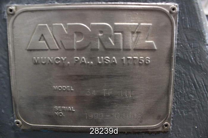 Used 34TFIII-Andritz Disc Refiner  34" #28239