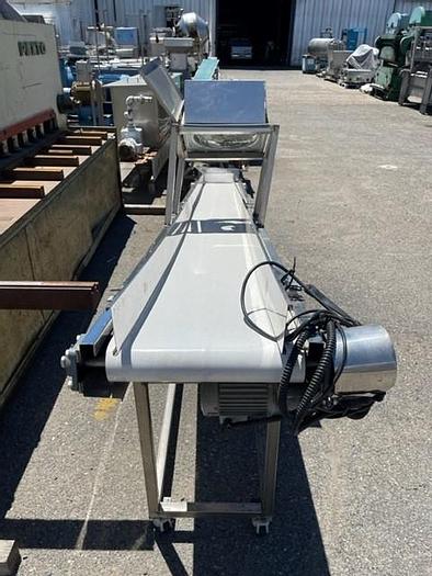 Used 13' Long x 16" Wide Sanitary  Flat Belt Incline Conveyor