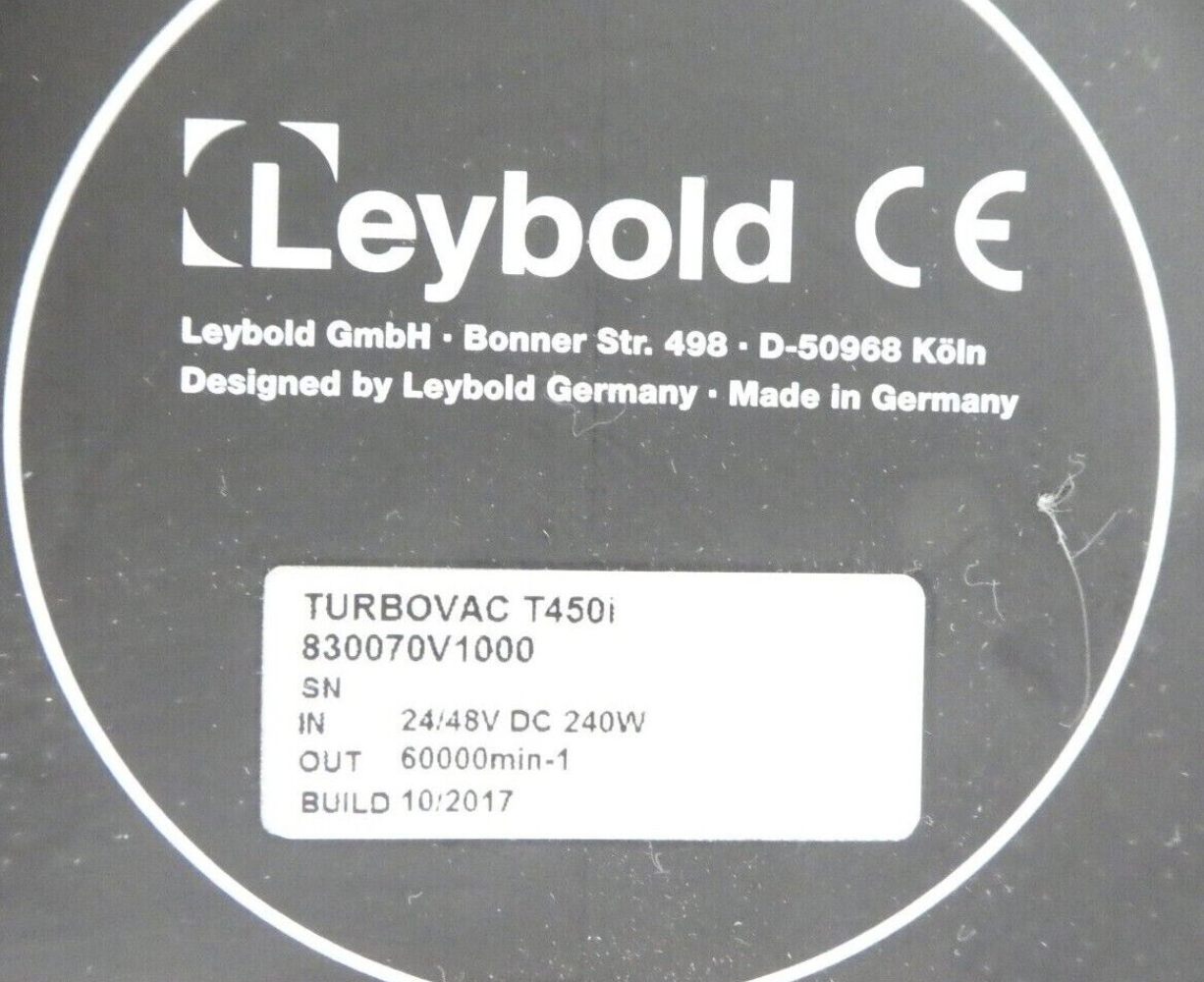 Used TURBOVAC T 450i Leybold 830070V1000 Turbomolecular Pump Turbo Tested Working