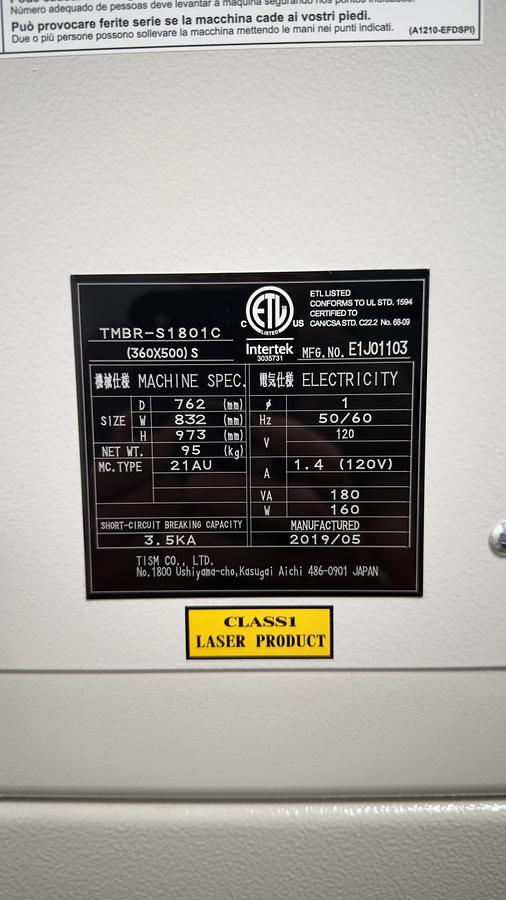 Refurbished 2019 Tajima TMBR-S1801C