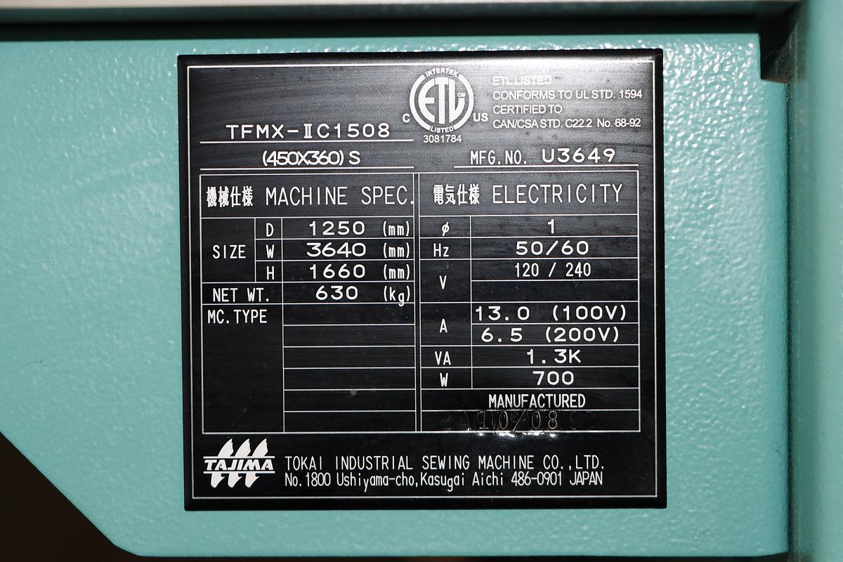 Refurbished Tajima TFMX-IIC1508