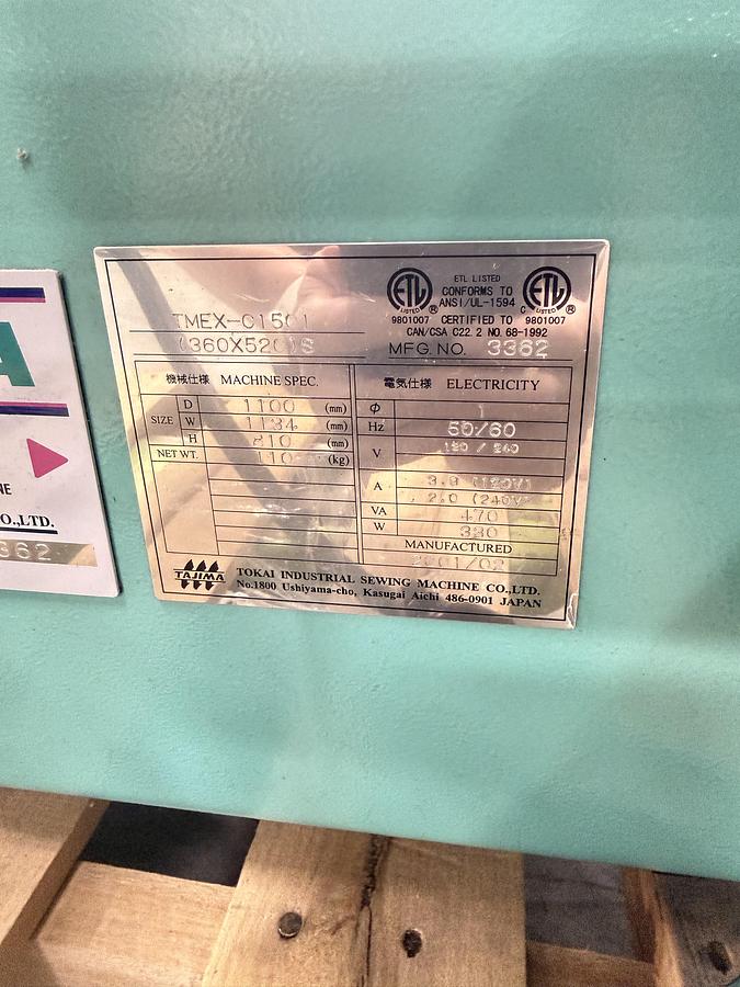 Refurbished 2001 Tajima TMEX-C1501