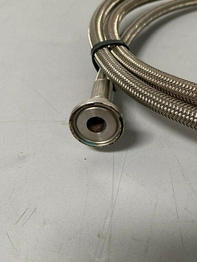 Used Stainless Steel 77" Flexible Braided Hose w/ 1/2" Sanitary Fittings