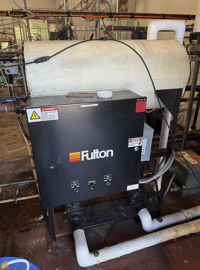 Used Fulton 20HP 150PSI Steam Boiler VSRT 20 2018 w/ Feedwater Tank & Blowdown Separator