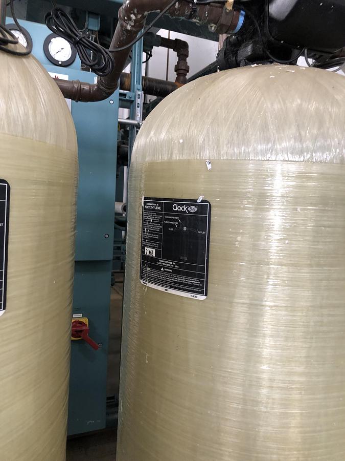 Used Clack Water Treatment System with Polyethylene Tanks