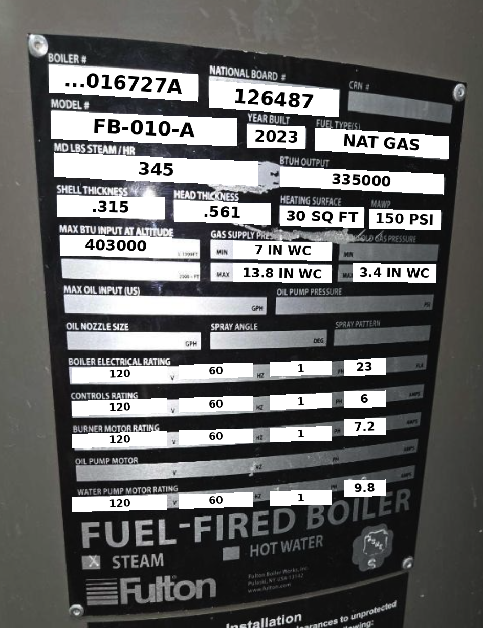 Used Fulton Classic 10HP 150PSI FB-010-A Vertical Tubeless Steam Boiler Natural Gas 2023