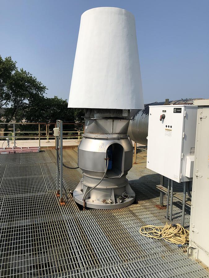 Used Skyplume SW-800-6X27° BIFC Industrial Exhaust Fan with Vertical Discharge Stack (2021)