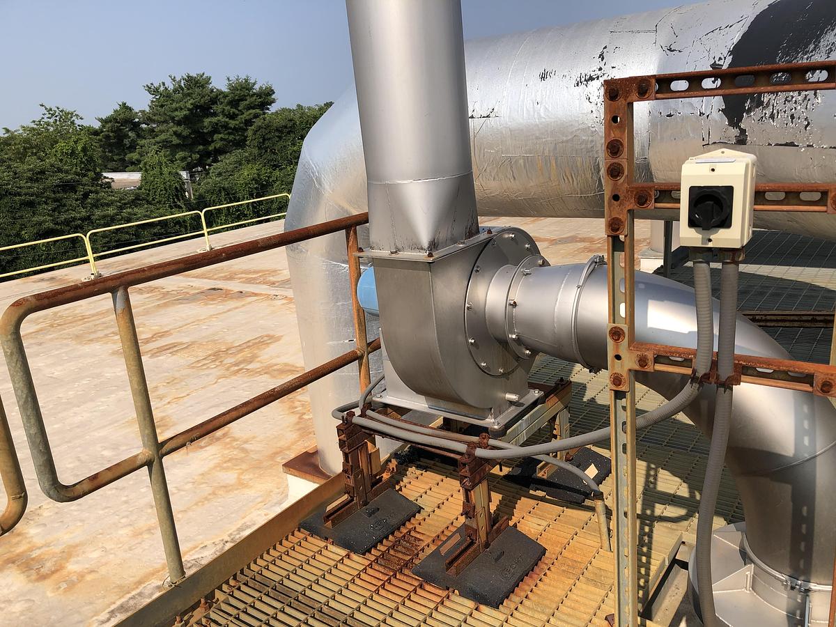 Used Rotodyne Ventilation Fan CV-250/400-P16K30 with Vertical Discharge System