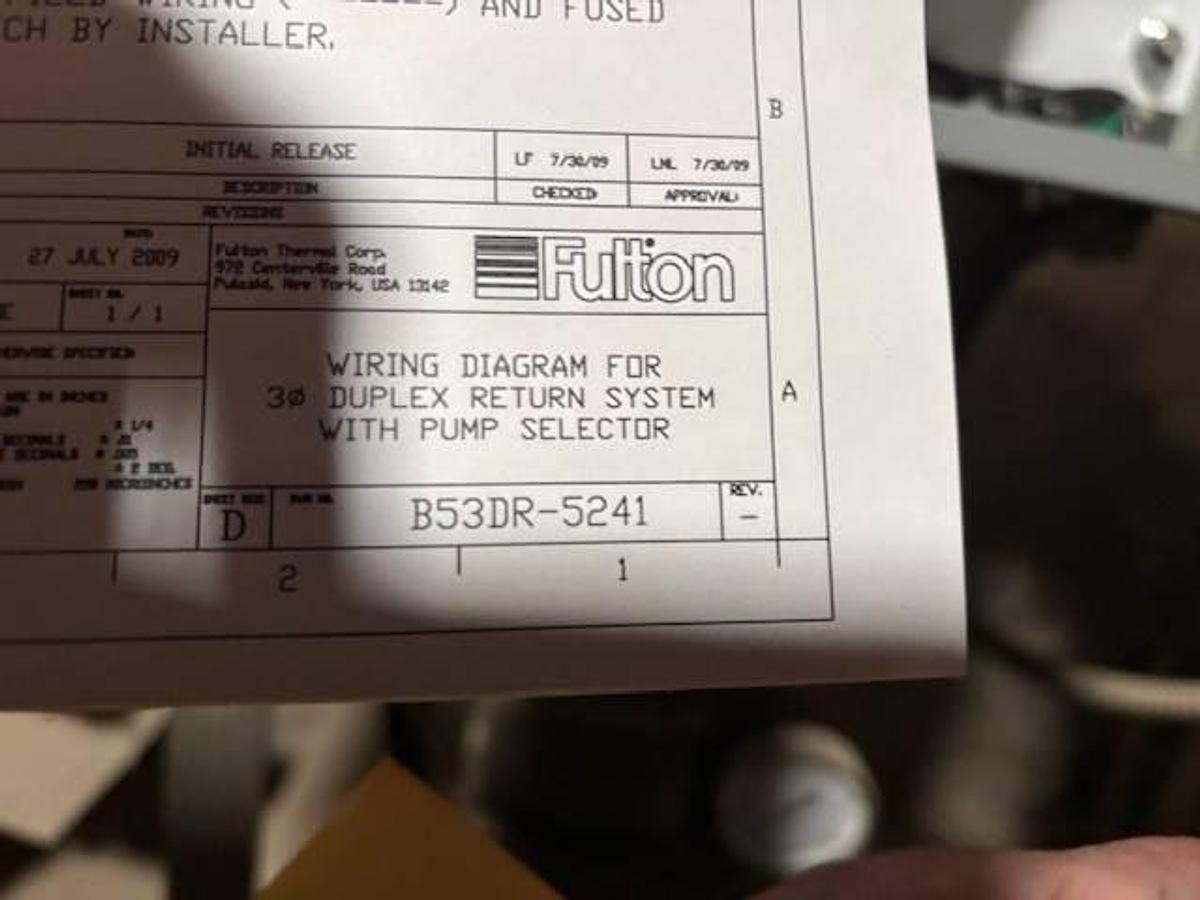 Used Fulton Electric Feed Water Tank System 140 Gallon HF-100 (2009)