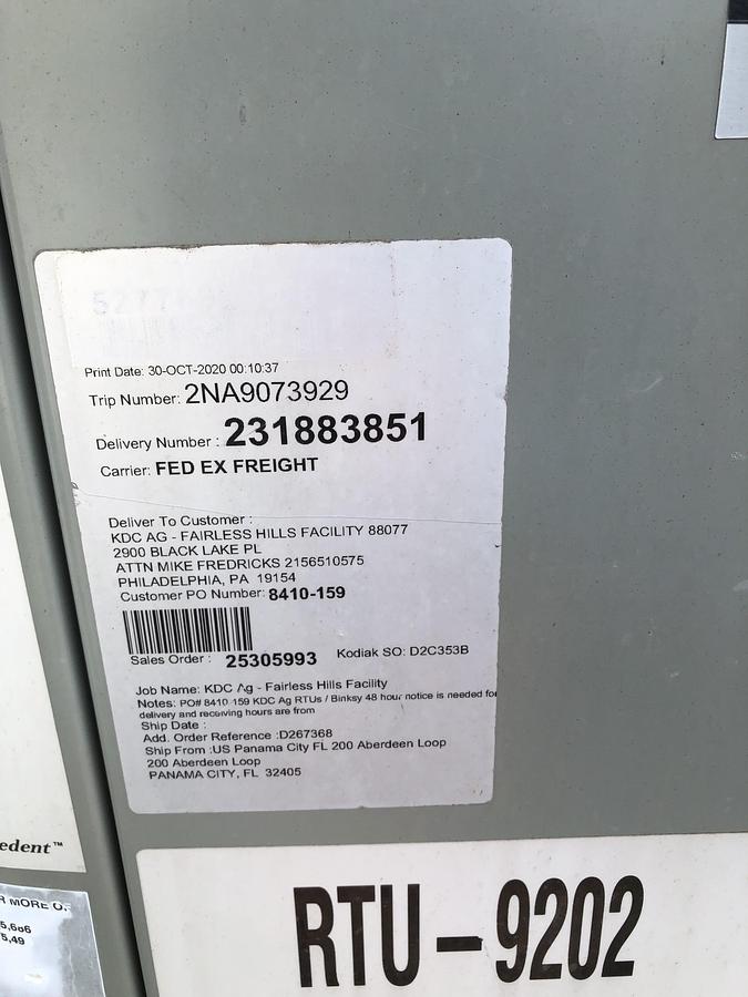 Used Trane Precedent 4-Ton Rooftop HVAC Unit RTU-9202 (2020)