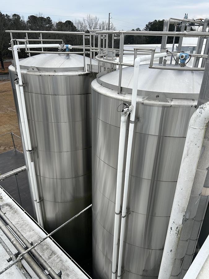 Used Walker Stainless 20,000 Gallon Jacketed Stainless Steel Storage Tanks SA240/T316L R-717 Lot of 4 1997
