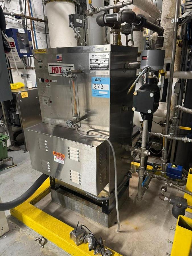 Used Sussman SSB135 Electric Steam Boiler - 144 kW, 480V 3-Phase, 500 lb/hr, ASME, Stainless Steel (2015)