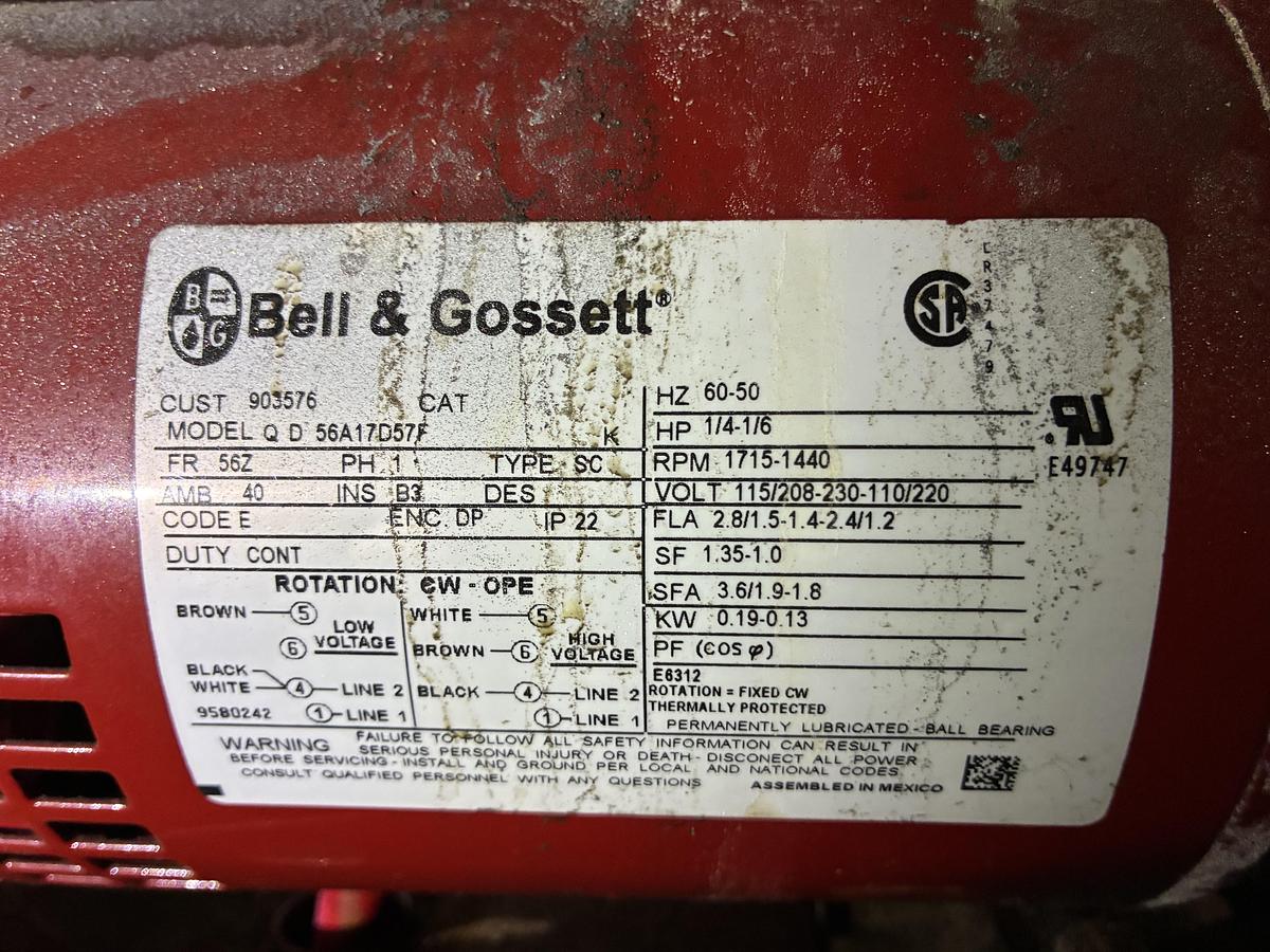 Used Bell & Gossett Dual Hot Water Pump System (P1 & P2)