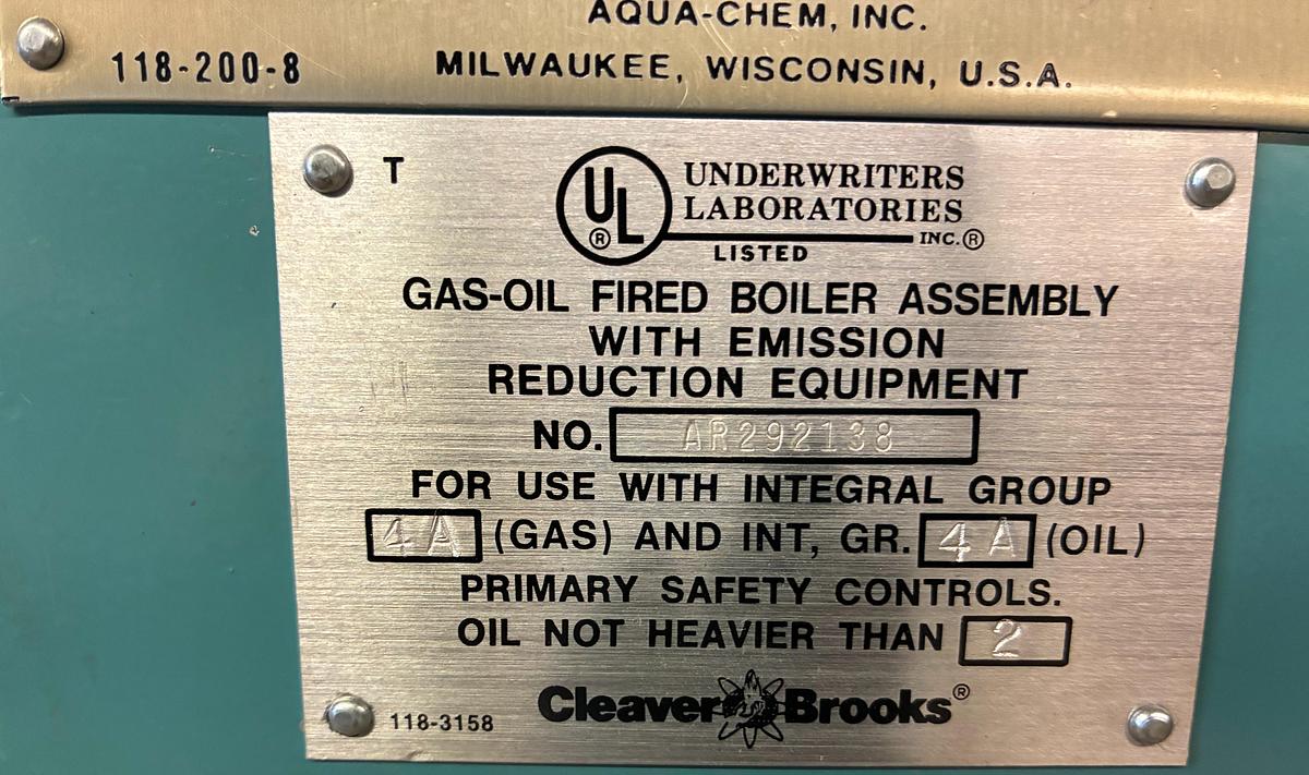 Used Cleaver Brooks CB 350 HP 15 PSI Steam Boiler – 2002 