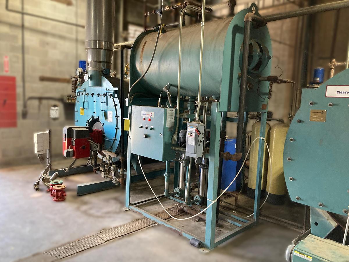 Used Cleaver-Brooks 100 HP 300 PSI Steam Boiler System + Feedwater Tank (2015)