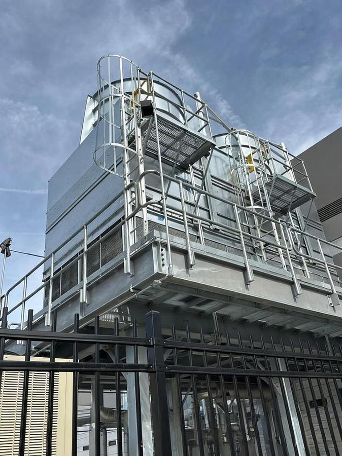 Used Evapco West Model AT 212-4N24 Cooling Tower with Baldor Reliance Super-E Pump Motors S/N 22P124419
