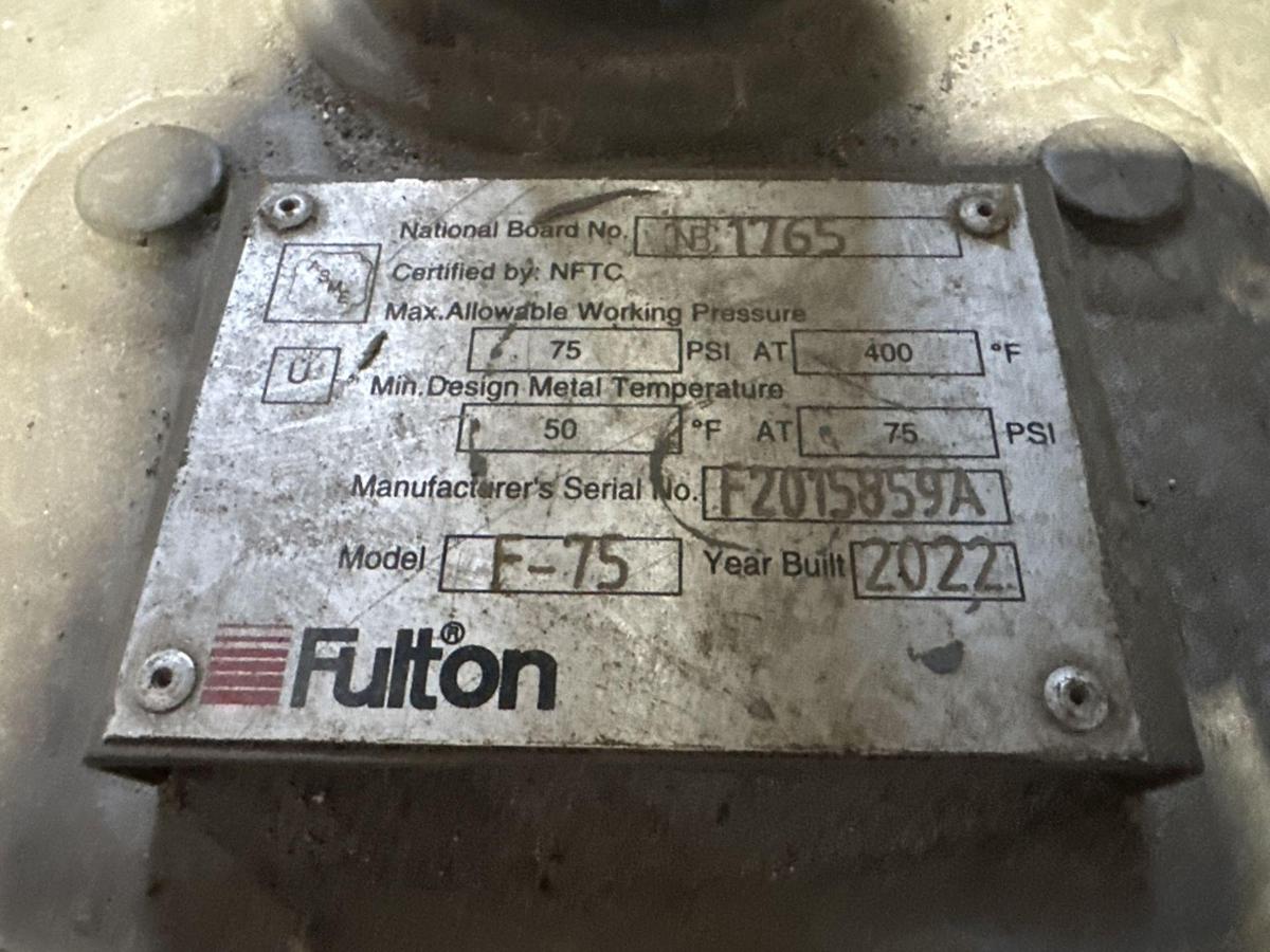 Used Fulton Classic 60 HP ICS-60 Steam/Hot Water Boiler with F-75 Expansion Tank (2022)