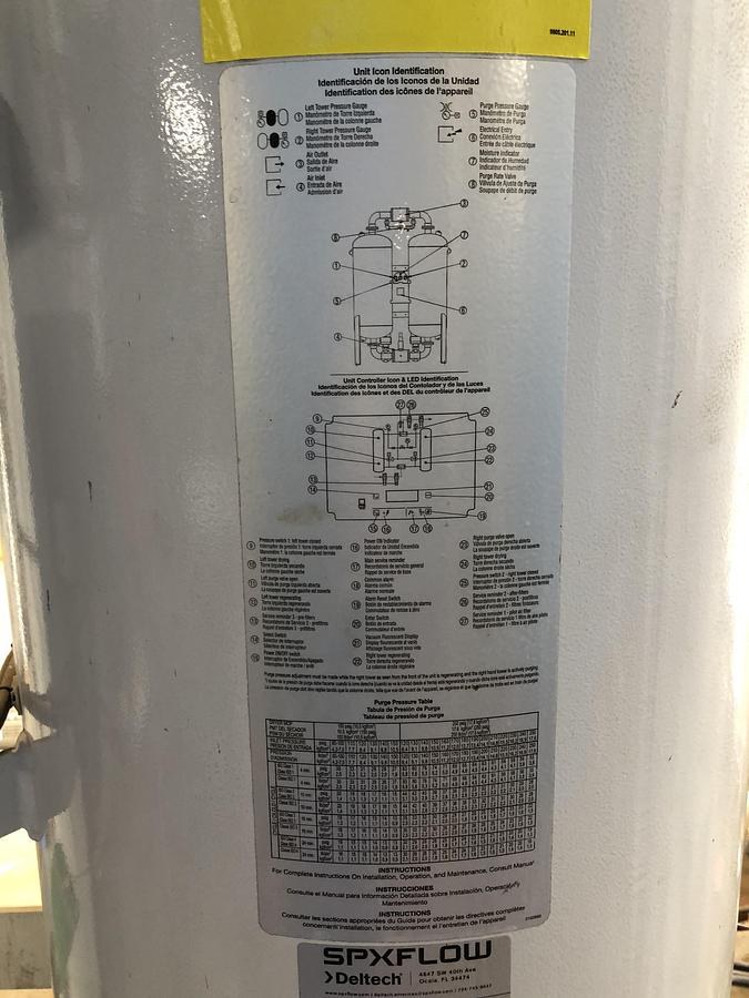 Used SPX FLOW Deltech Compressed Air Dryer System HCS-930