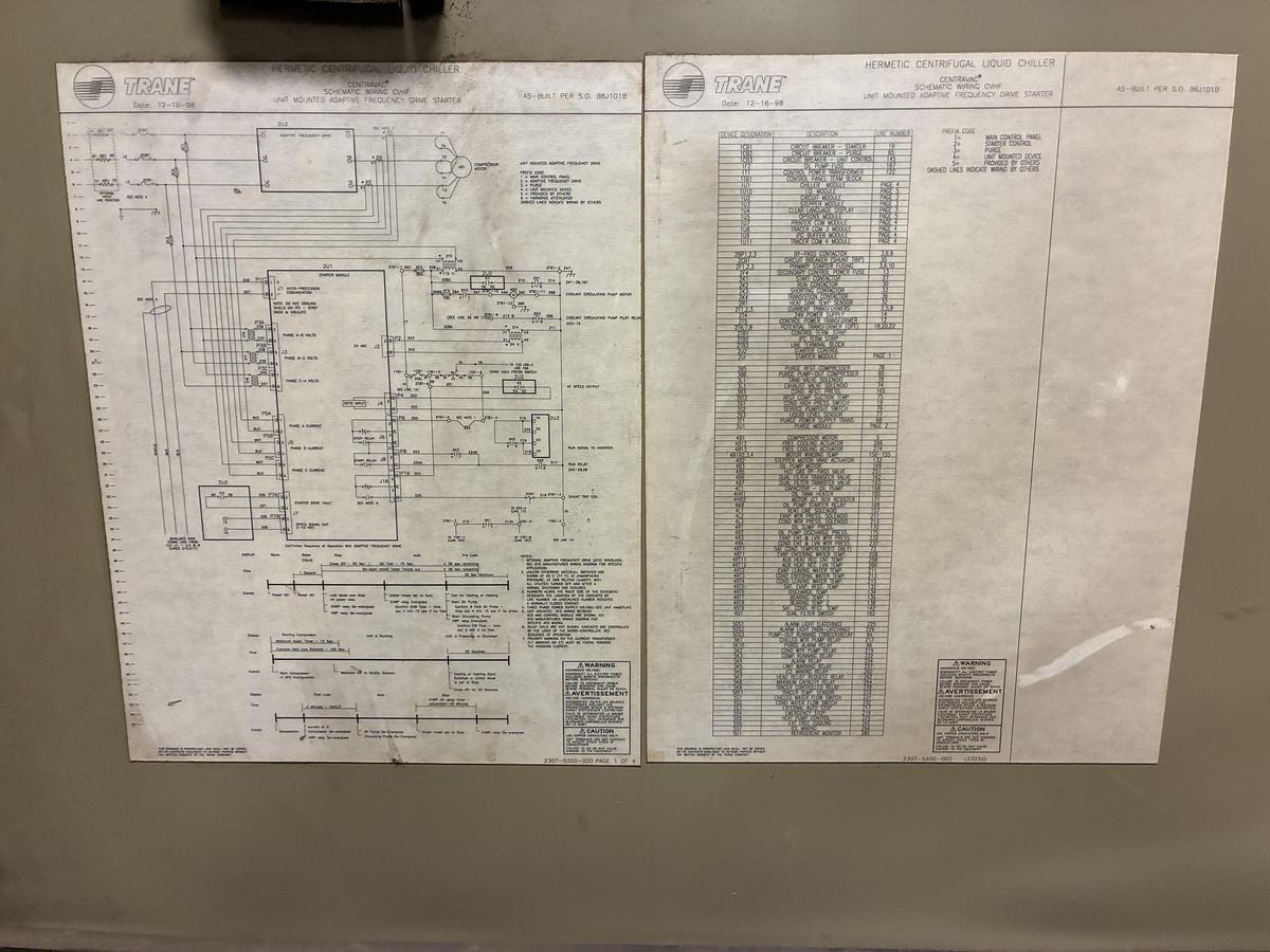 Used Trane Hermetic Centrifugal Liquid Chiller 347-Ton – CVHF770