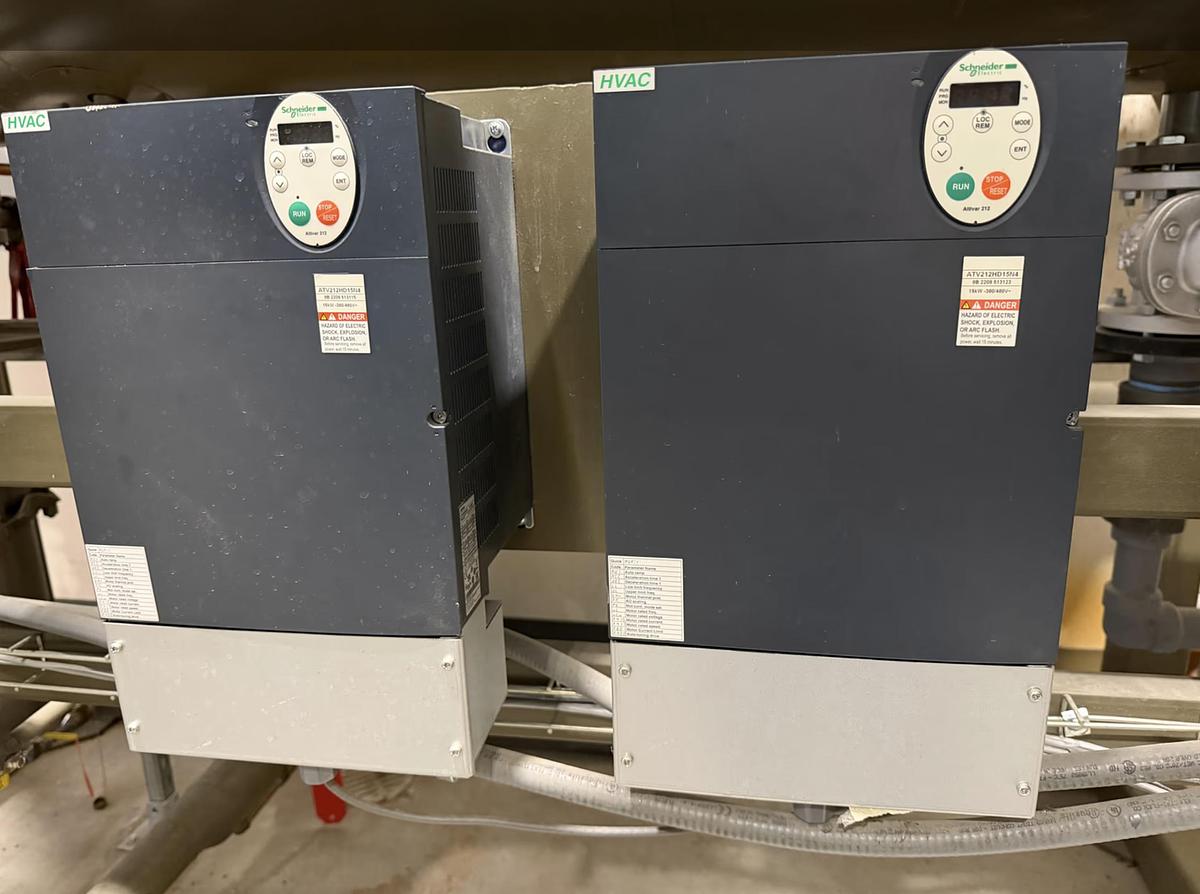 Used Fulton Deaerator Tank System DA 1001 — Shipco Pumps Skid Model 005DA ISTP — Triplex 20 HP Pump Set — Schneider Electric Controls