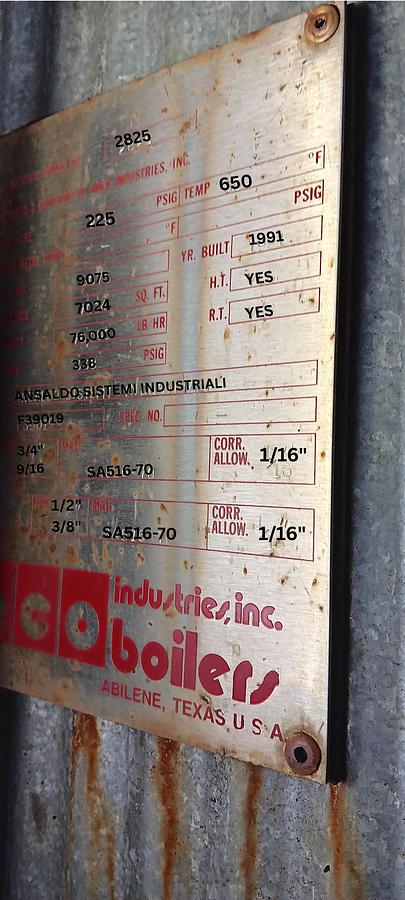 Used ABCO Industries 2,200 HP Industrial Steam Boiler – 76,000 LB/HR (1991)