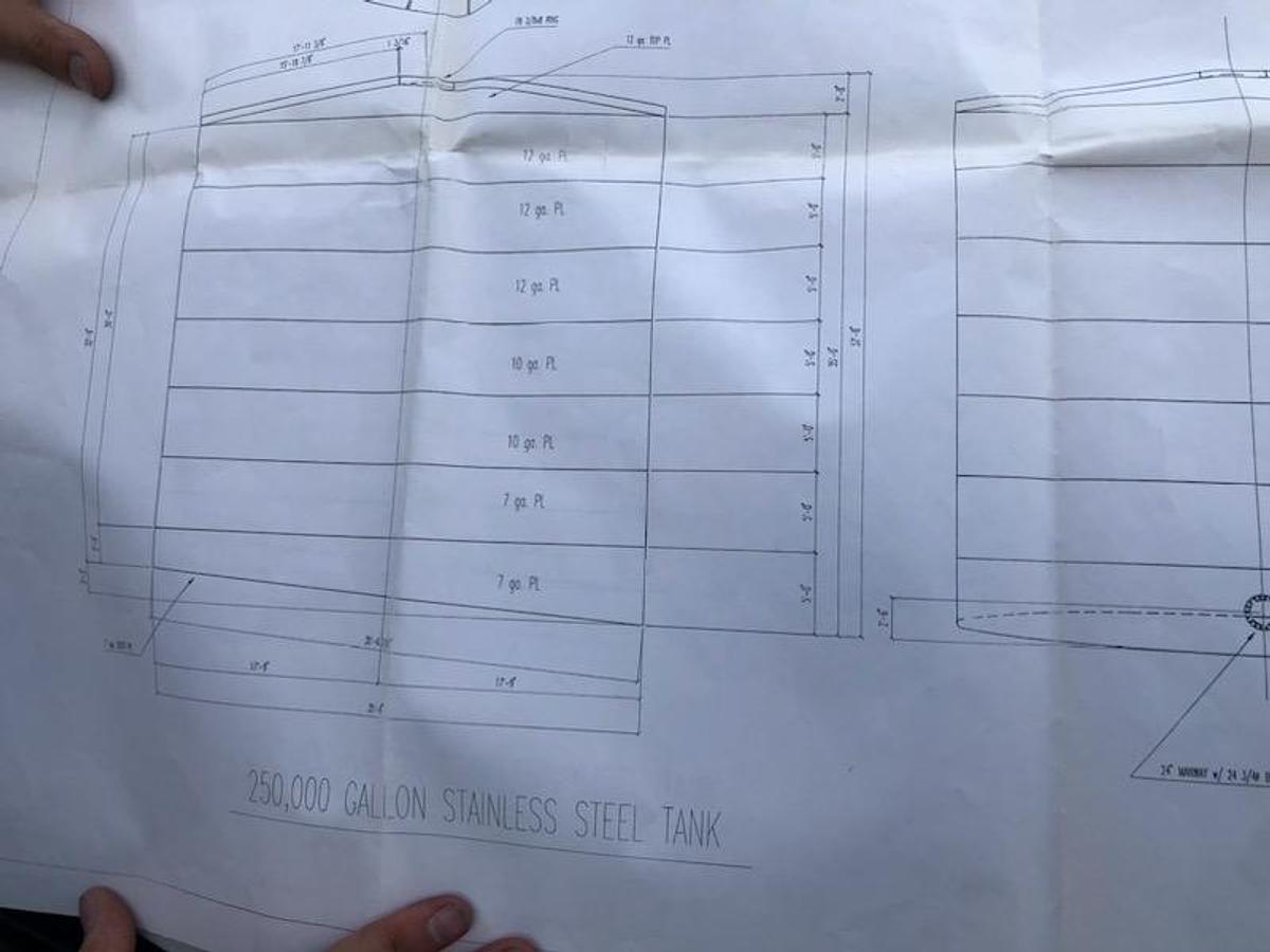 Used 250,000 Gallon Food Grade Stainless Steel Storage Tank (1994)