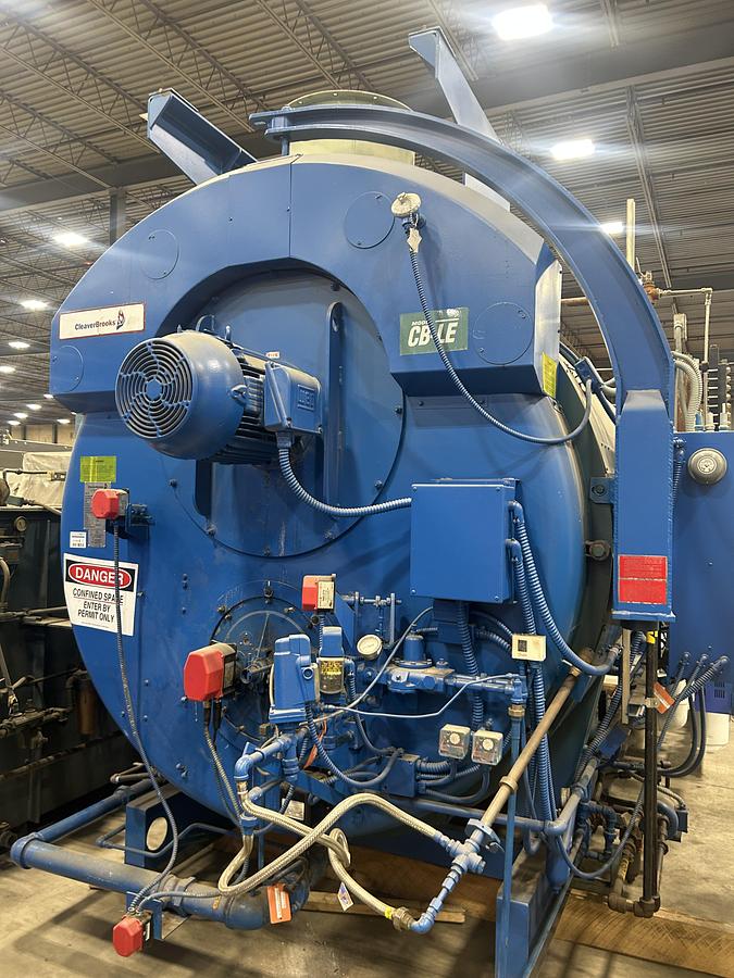 Used Cleaver Brooks CBLE-200-350-150ST 350 HP 150 PSI Packaged Steam Boiler Low NOx 2015