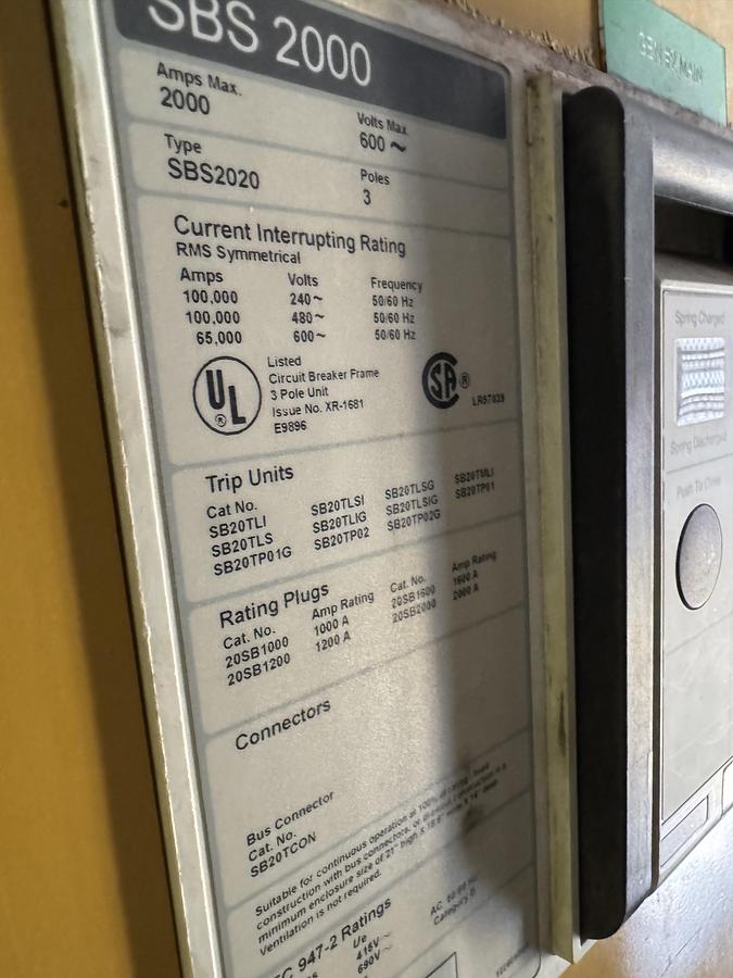 Used Caterpillar 2000 kW Diesel Generator Set - SR4B with SBS2020 Switchgear