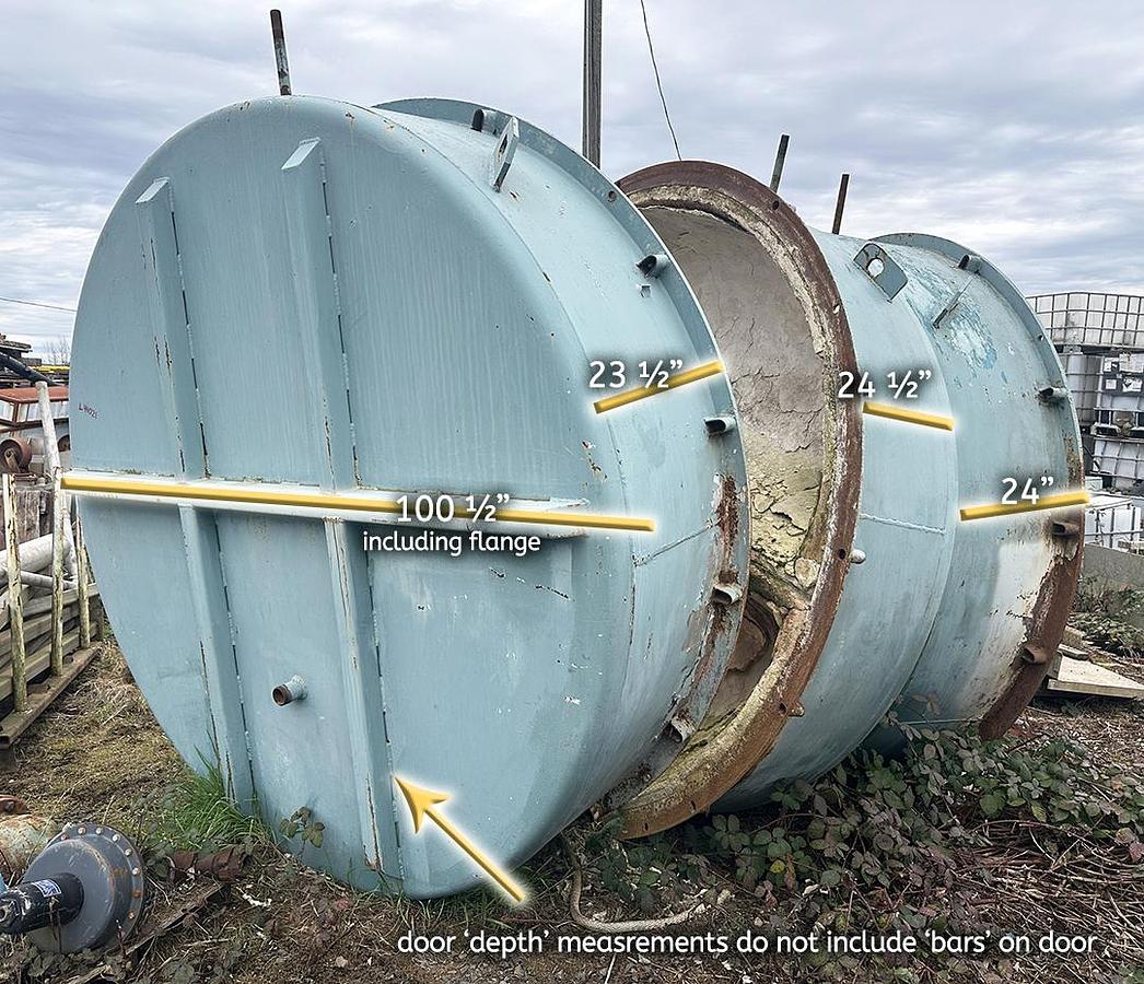 Used Industrial Boiler Doors - 24" Diameter Heavy-Duty Access Doors with Refractory