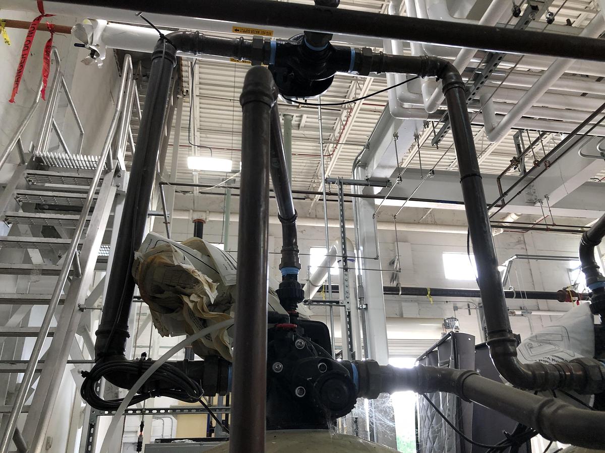 Used Clack Water Treatment System with Polyethylene Tanks