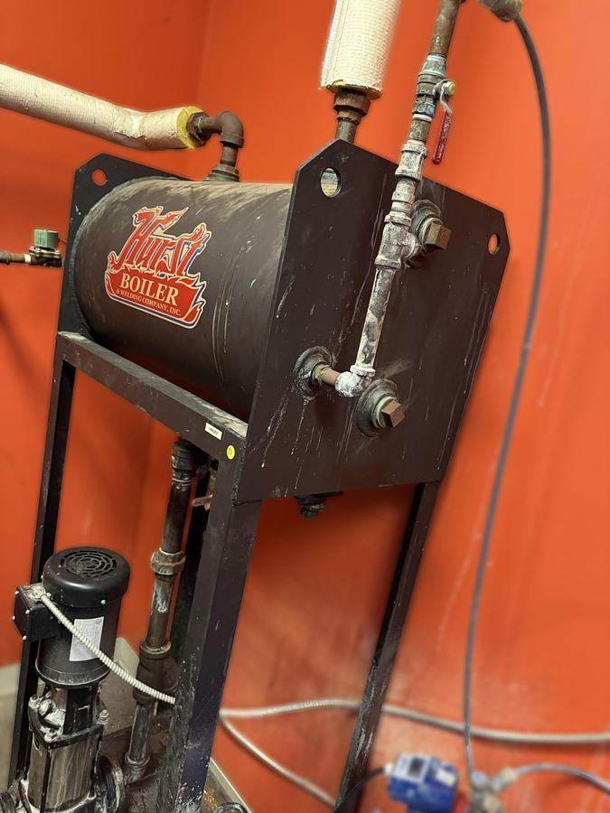 Used Hurst 4VT-X-30-150 Vertical Tubeless Steam Boiler 30 HP 150 PSI 1035 lbs/hr 2023