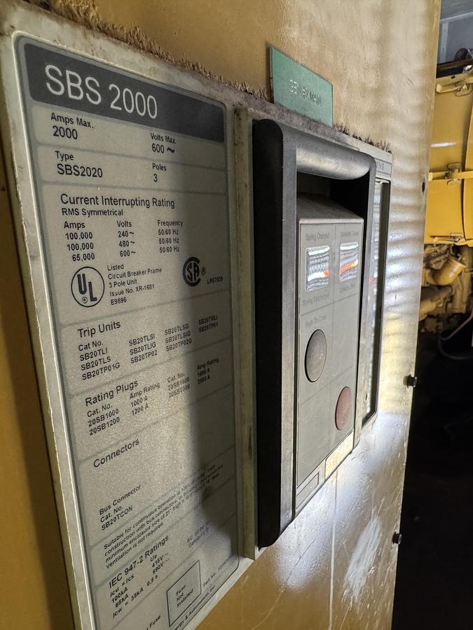 Used Caterpillar 2000 kW Diesel Generator Set - SR4B with SBS2020 Switchgear