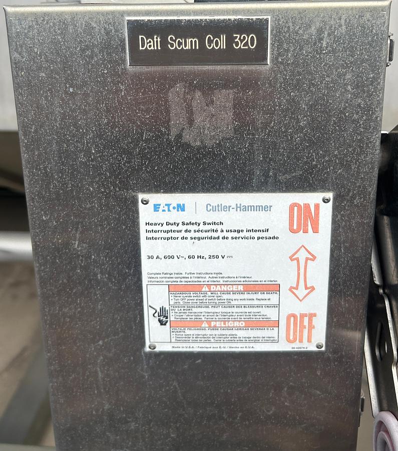 Used FRC Systems DAF Scum Collector 320 Dissolved Air Flotation Solids Separator