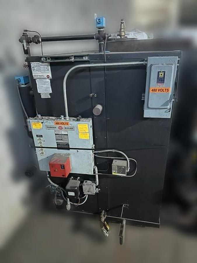 Used Parker Boiler Co. 1725 LB/HR High-Pressure Steam Boiler – 1998