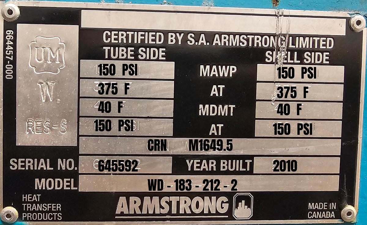 Used Toromont CIMCO Industrial Refrigeration System - 300 Ton Capacity with Heat Exchangers (2010)