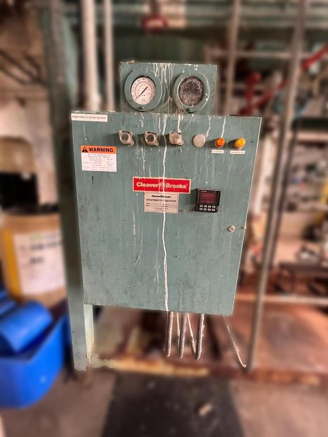 Used Burnham 700 HP 150 PSI Industrial Steam Boiler - 3P-700-50-LB with Cleaver Brooks Controls