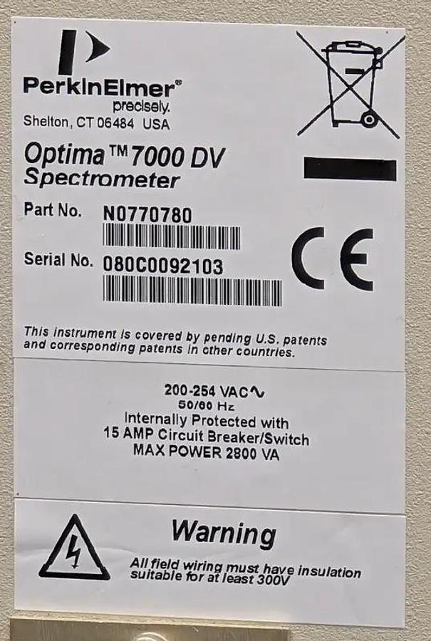 Used PerkinElmer Optima 7000 DV ICP-OES Spectrometer - Complete Laboratory System with Autosampler & Chiller
