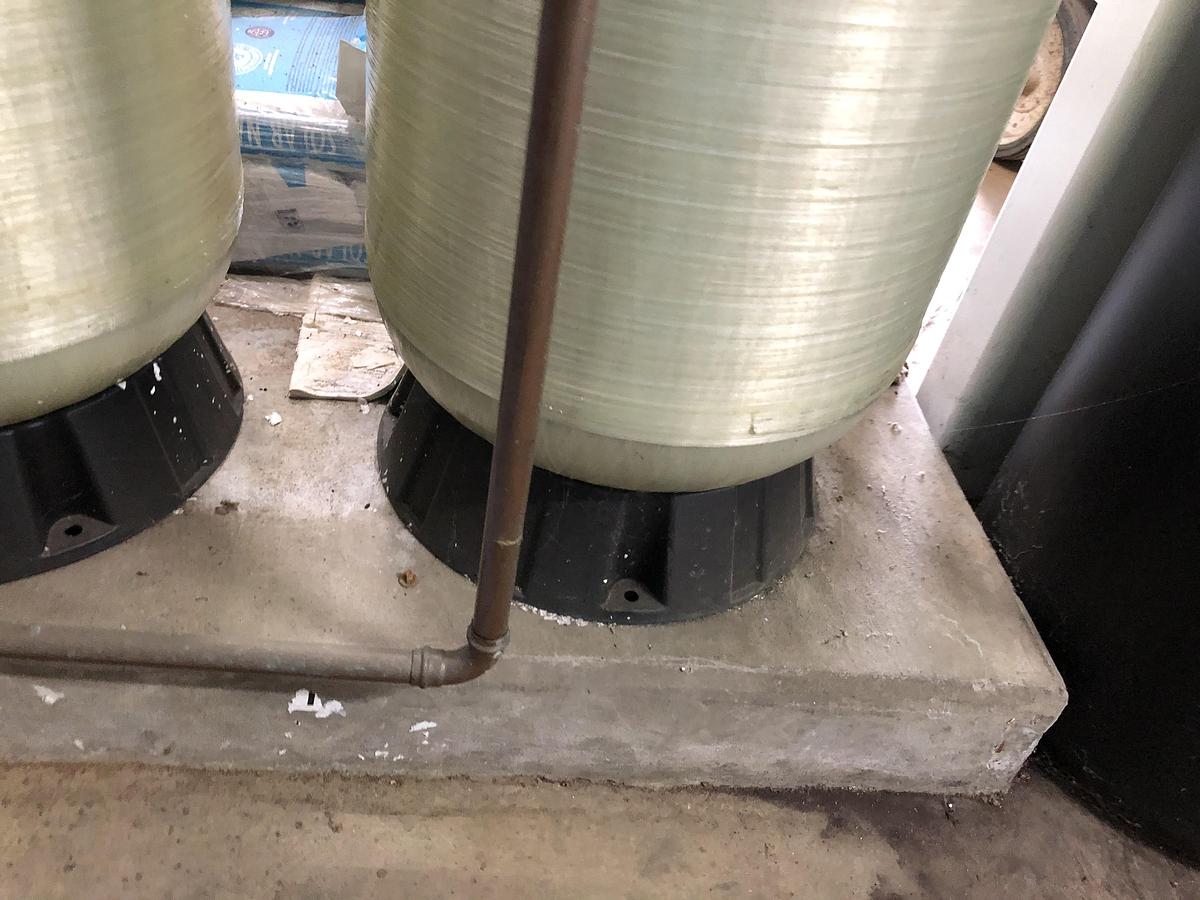 Used Clack Water Treatment System with Polyethylene Tanks