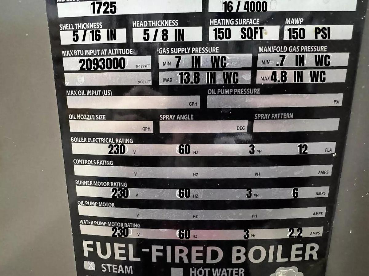 Used Fulton 50HP 150PSI Classic Vertical Tubeless Steam Boiler - Model FB-050-A - Natural Gas - 2017
