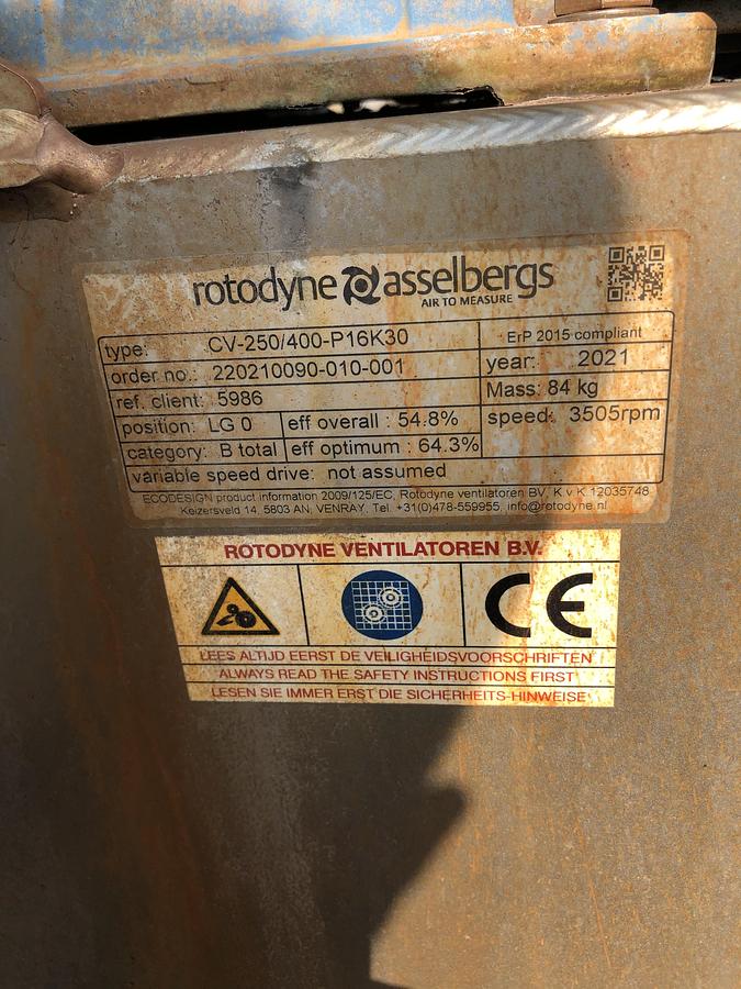 Used Industrial Ventilation Fan Package - Skyplume Exhaust System & Rotodyne CV-250/400-P16K30