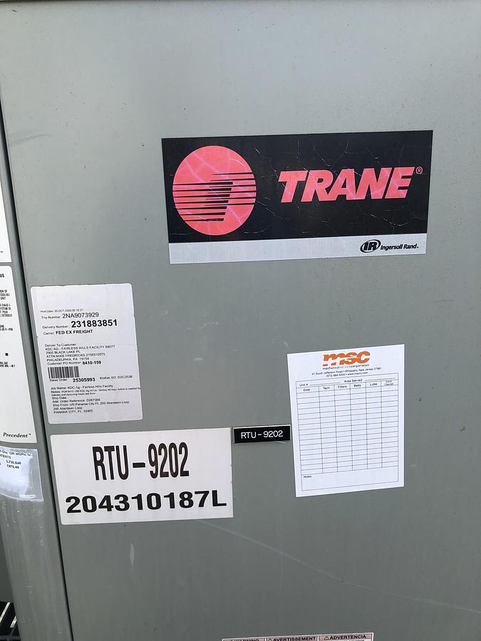 Used Trane Precedent 4-Ton Rooftop HVAC Unit RTU-9202 (2020)