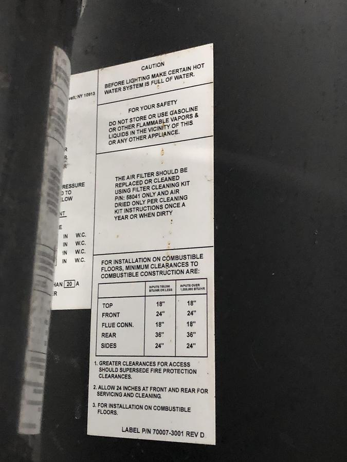 Used AERCO Benchmark Commercial Water Heater System BMK 3000