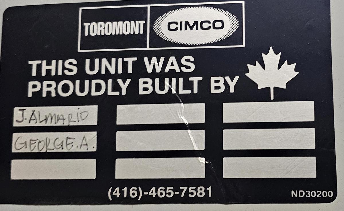 Used Toromont CIMCO Industrial Refrigeration System - 300 Ton Capacity with Heat Exchangers (2010)